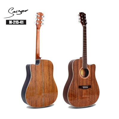 Smiger 41" Acoustic Guitar M-215-41 Walnut Guitar High-gloss Mahogany Neck Acoustic Guitar Musical Instrument