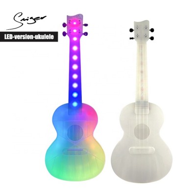 China factory new custom design outdoor tourist LED lighting concert electric ukuleles with transparent body