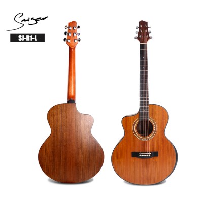 Chinese factory JF body shape armrest design steel strings left handed electric folk acoustic guitar