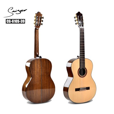 Factory Wholesale 39inch full size chinese solid spruce top professional electric classical guitar