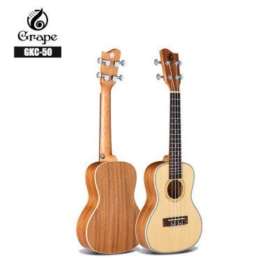 GKC-50 Smiger brand china wholesale factory Amazon Ebay e-shop hot sale 24 inch spruce plywood concert ukulele