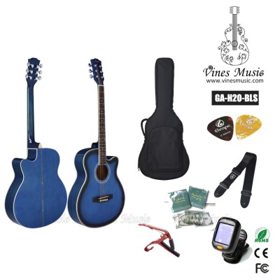 Hot selling Chinese acoustic guitar with guitar string and guitar capo