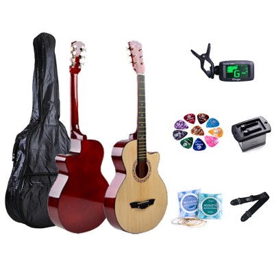 Cheap price wholesale china 38 inch children basswood wooden acoustic guitar pack