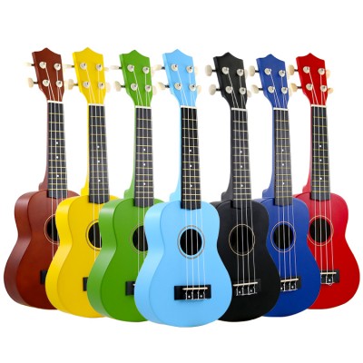 china wholesale cheap price 21 inch Synthetic carbon fiber kids beginner color soprano ukulele