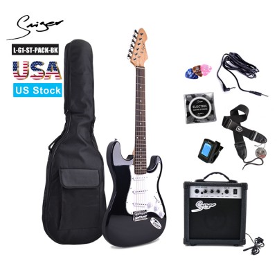 L-G1-ST SMIGER brand Made in China Custom beginner st electric guitar pack guitar kit wholesale price