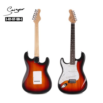 Guangzhou musical instruments factory price OEM logo good quality Left Hand ST Electric Guitar