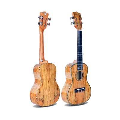 Smiger Solid Spruce Ukulele SKS-07 21 Inch Soprano Ukulele High-Gloss Die-cast Spalted Maple B&S With Ukulele Capo String Bag